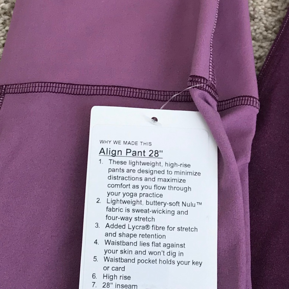 NWT Lululemon Align Leggings - Picture 6 of 7